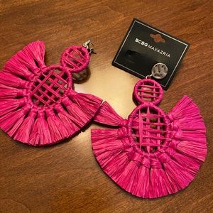 BCBG MAXAZRIA large hot pink earrings